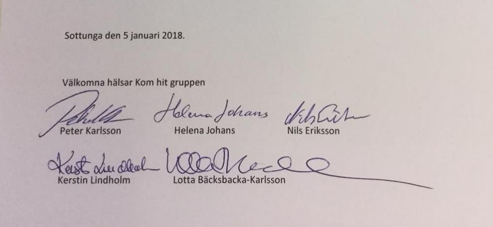 Inbjudan till "Kom hit" träff