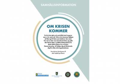 Bild på texten "samhällsinformation om krisen kommer" 